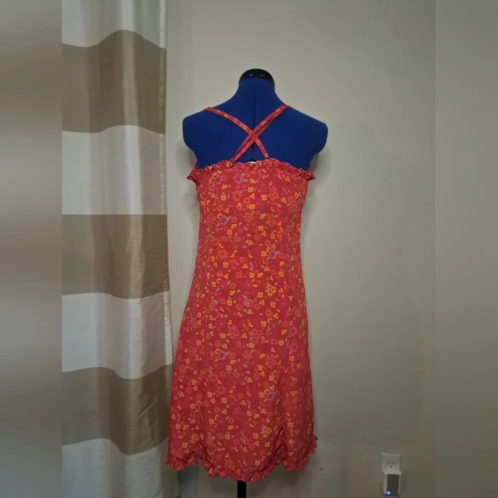 Express Pink Floral Dress Size 8 Spaghetti Summer Sundress Straps EUC Vacation - Picture 3 of 13